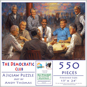 The Democratic Club 550 Piece Jigsaw Puzzle with Barack Obama & Bill Clinton by Andy Thomas